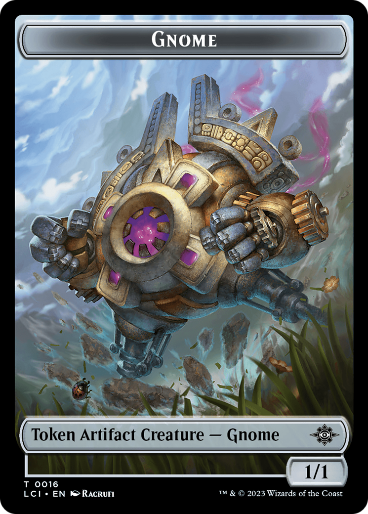 Gnome // Dinosaur (0009) Double-Sided Token [The Lost Caverns of Ixalan Tokens] | Jomio and Rueliete's Cards and Comics