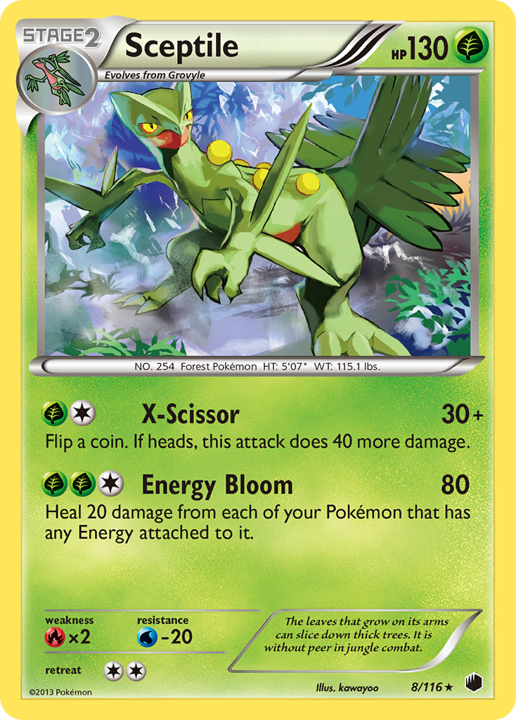 Sceptile (8/116) [Black & White: Plasma Freeze] | Jomio and Rueliete's Cards and Comics