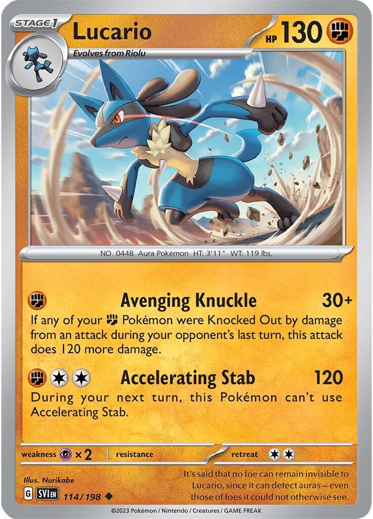 Lucario (114/198) [Scarlet & Violet: Base Set] | Jomio and Rueliete's Cards and Comics