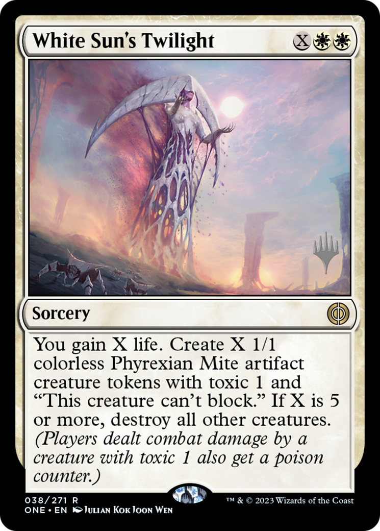 White Sun's Twilight (Promo Pack) [Phyrexia: All Will Be One Promos] | Jomio and Rueliete's Cards and Comics