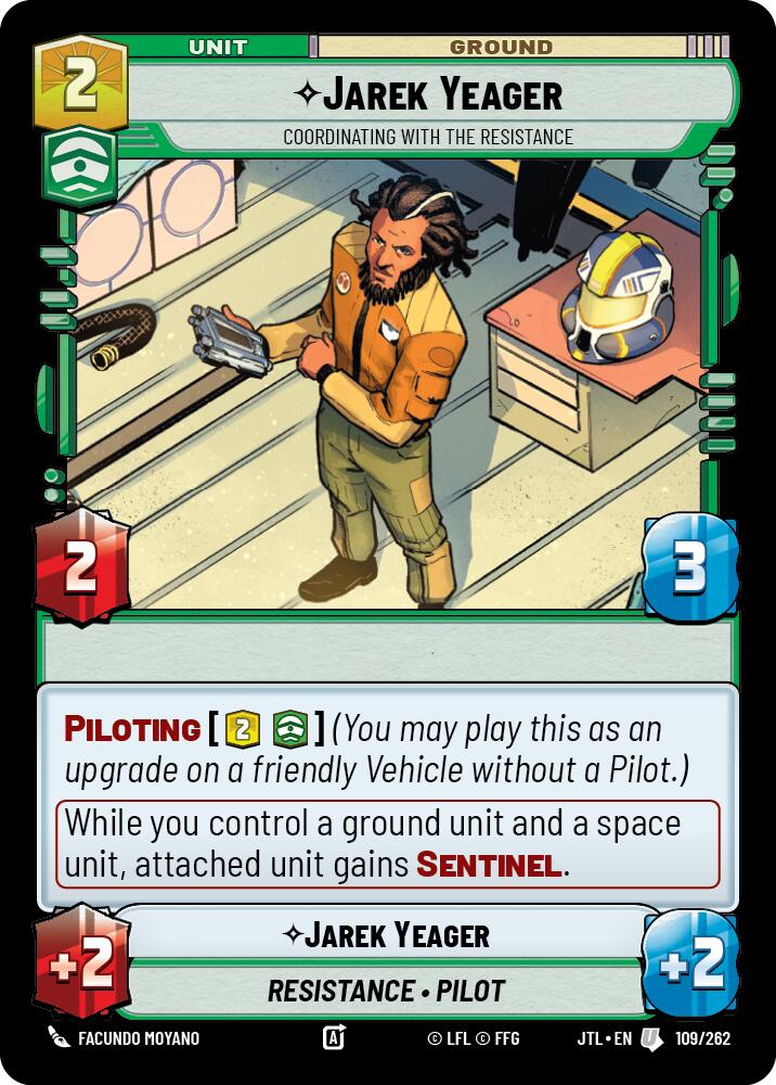 Jarek Yeager - Coordinating With The Resistance (109/262) (109/262) [Jump to Lightspeed] | Jomio and Rueliete's Cards and Comics