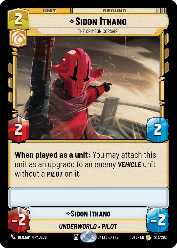Sidon Ithano - The Crimson Corsair (213/262) (213/262) [Jump to Lightspeed] | Jomio and Rueliete's Cards and Comics