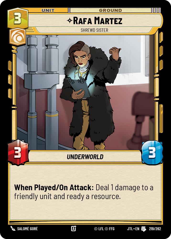 Rafa Martez - Shrewd Sister (219/262) (219/262) [Jump to Lightspeed] | Jomio and Rueliete's Cards and Comics
