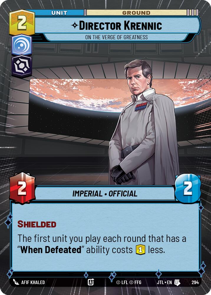 Director Krennic - On the Verge of Greatness (294) (Hyperspace) (294) [Jump to Lightspeed] | Jomio and Rueliete's Cards and Comics