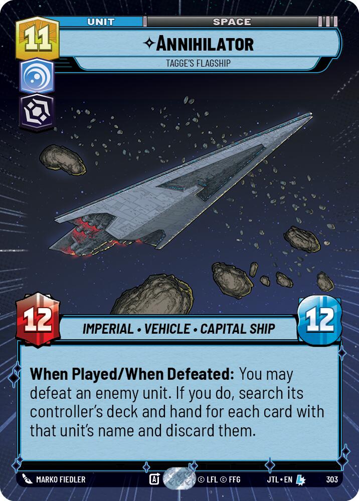 Annihilator - Tagge's Flagship (303) (Hyperspace) (303) [Jump to Lightspeed] | Jomio and Rueliete's Cards and Comics