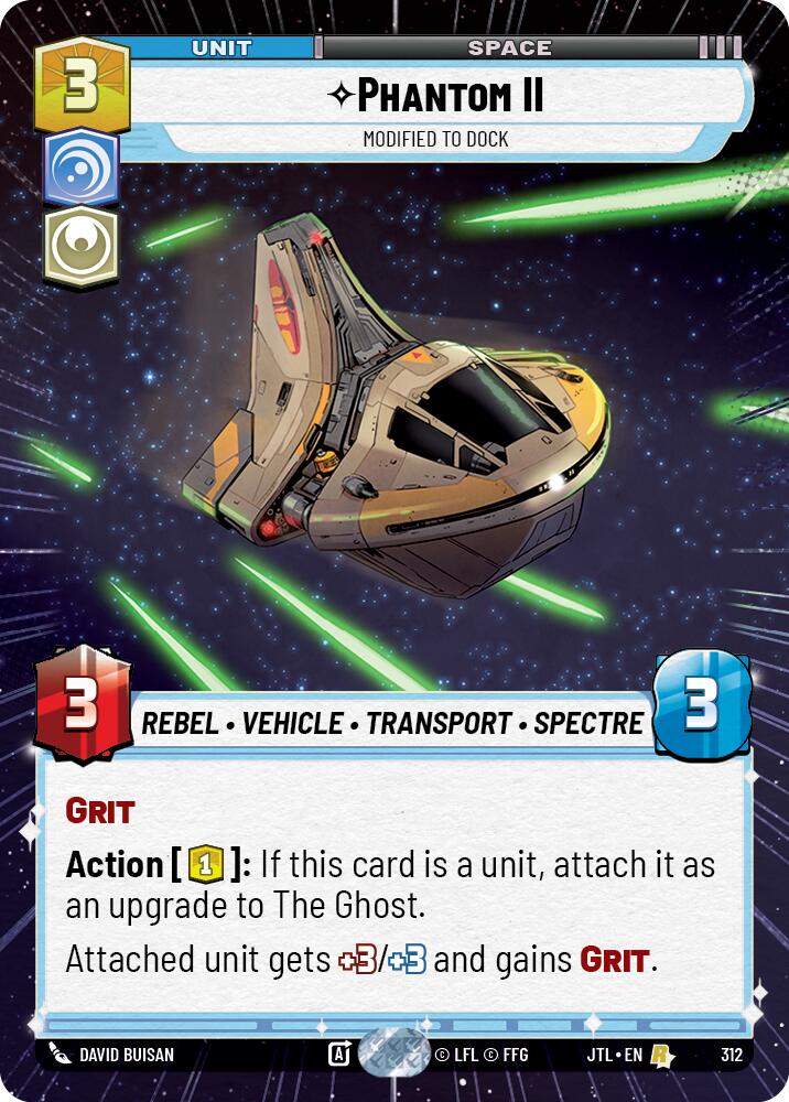 Phantom II - Modified to Dock (312) (Hyperspace) (312) [Jump to Lightspeed] | Jomio and Rueliete's Cards and Comics