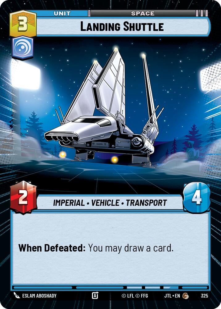 Landing Shuttle (325) (Hyperspace) (325) [Jump to Lightspeed] | Jomio and Rueliete's Cards and Comics