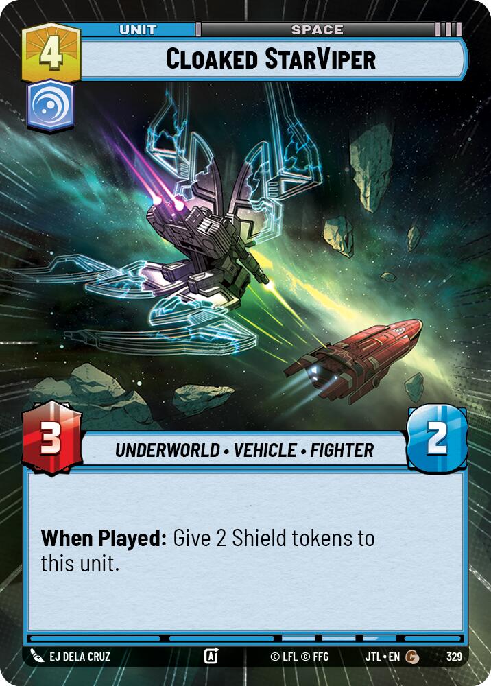 Cloaked StarViper (329) (Hyperspace) (329) [Jump to Lightspeed] | Jomio and Rueliete's Cards and Comics