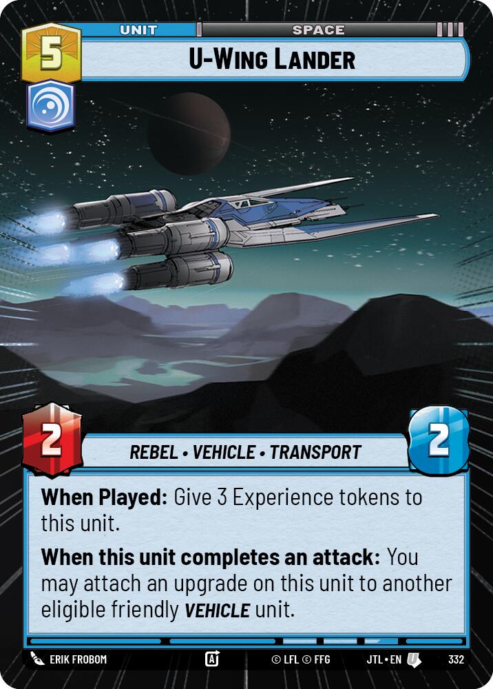 U-Wing Lander (332) (Hyperspace) (332) [Jump to Lightspeed] | Jomio and Rueliete's Cards and Comics