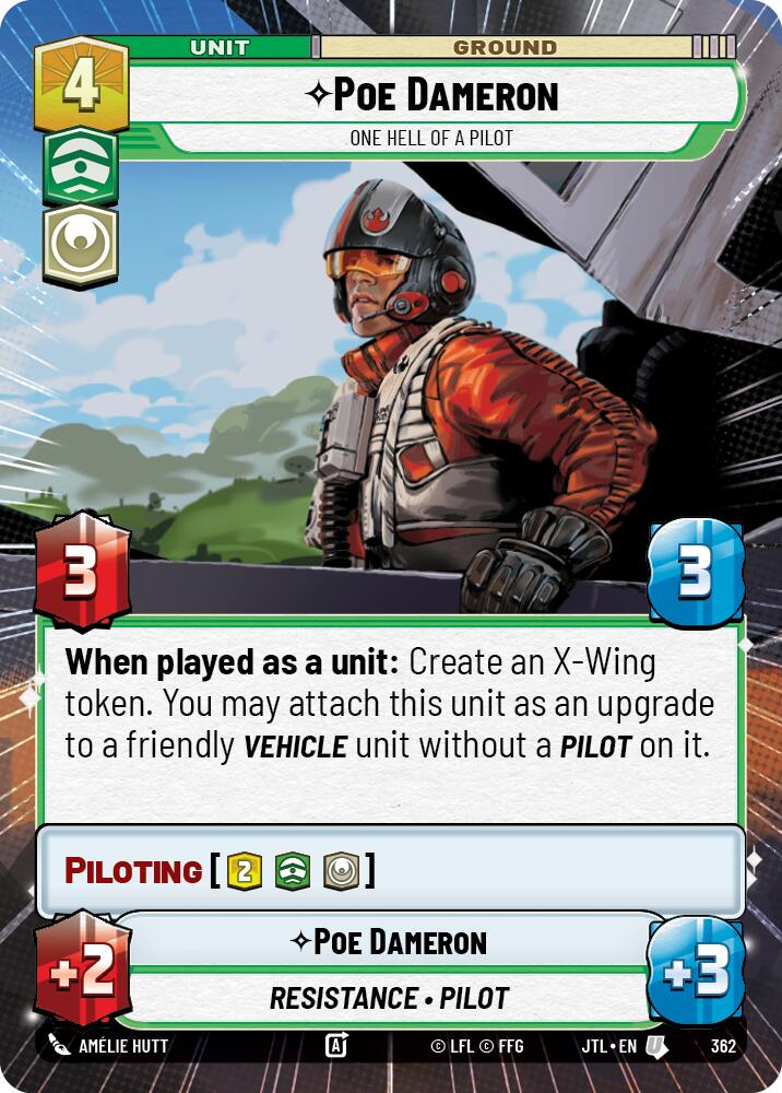 Poe Dameron - One Hell of a Pilot (362) (Hyperspace) (362) [Jump to Lightspeed] | Jomio and Rueliete's Cards and Comics