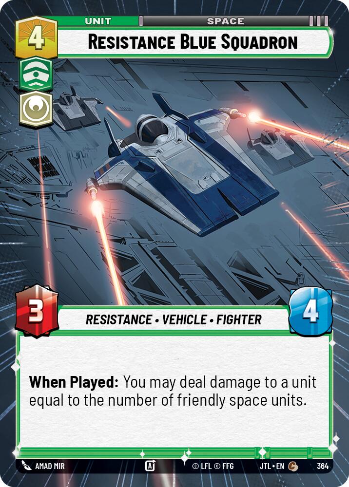 Resistance Blue Squadron (364) (Hyperspace) (364) [Jump to Lightspeed] | Jomio and Rueliete's Cards and Comics