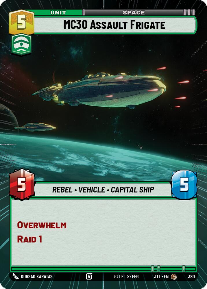 MC30 Assault Frigate (380) (Hyperspace) (380) [Jump to Lightspeed] | Jomio and Rueliete's Cards and Comics