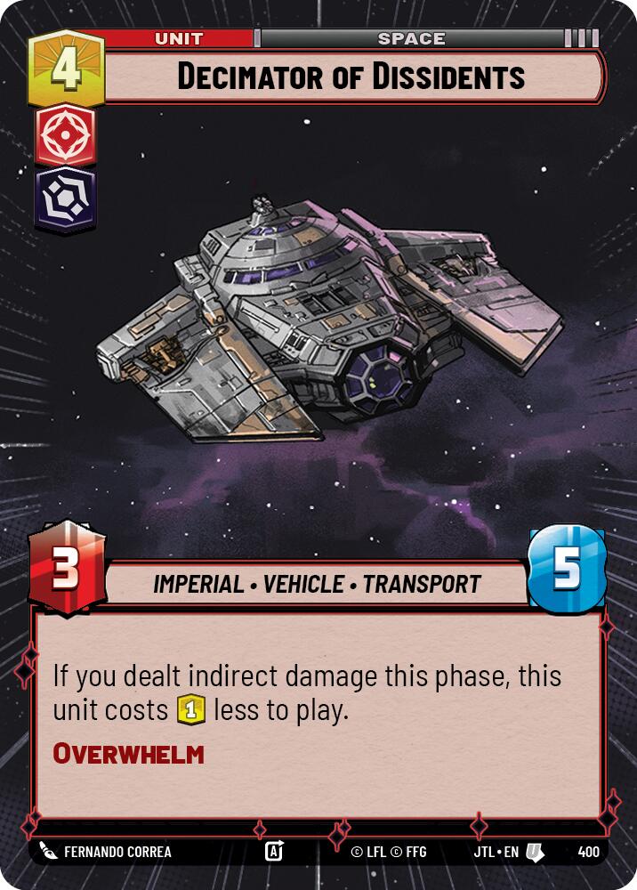 Decimator of Dissidents (400) (Hyperspace) (400) [Jump to Lightspeed] | Jomio and Rueliete's Cards and Comics