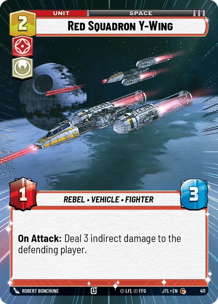 Red Squadron Y-Wing (411) (Hyperspace) (411) [Jump to Lightspeed] | Jomio and Rueliete's Cards and Comics