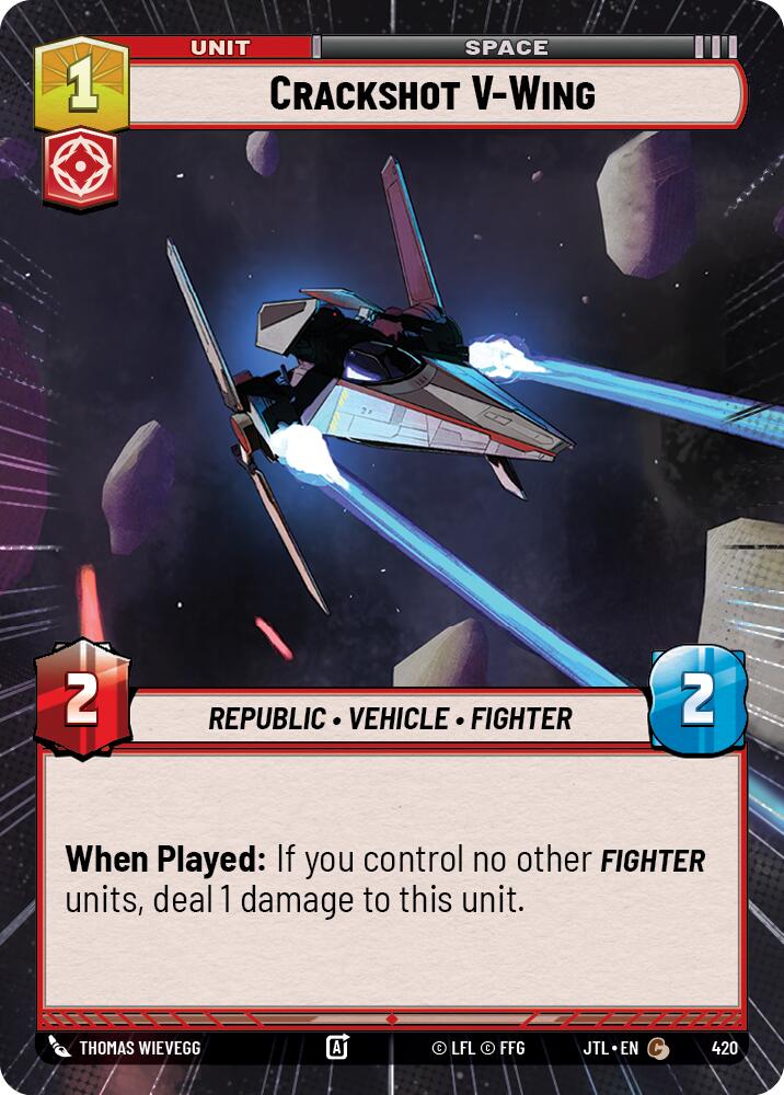 Crackshot V-Wing (420) (Hyperspace) (420) [Jump to Lightspeed] | Jomio and Rueliete's Cards and Comics