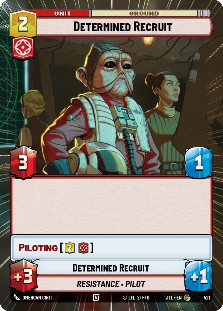 Determined Recruit (421) (Hyperspace) (421) [Jump to Lightspeed] | Jomio and Rueliete's Cards and Comics