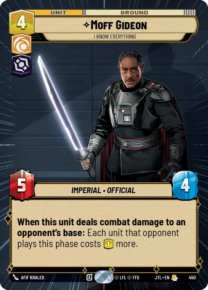 Moff Gideon - I Know Everything (450) (Hyperspace) (450) [Jump to Lightspeed] | Jomio and Rueliete's Cards and Comics