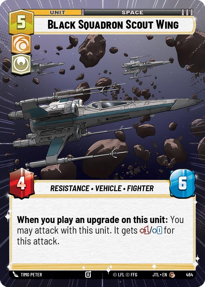 Black Squadron Scout Wing (464) (Hyperspace) (464) [Jump to Lightspeed] | Jomio and Rueliete's Cards and Comics