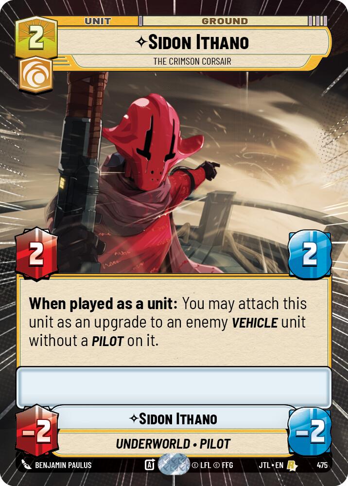 Sidon Ithano - The Crimson Corsair (475) (Hyperspace) (475) [Jump to Lightspeed] | Jomio and Rueliete's Cards and Comics