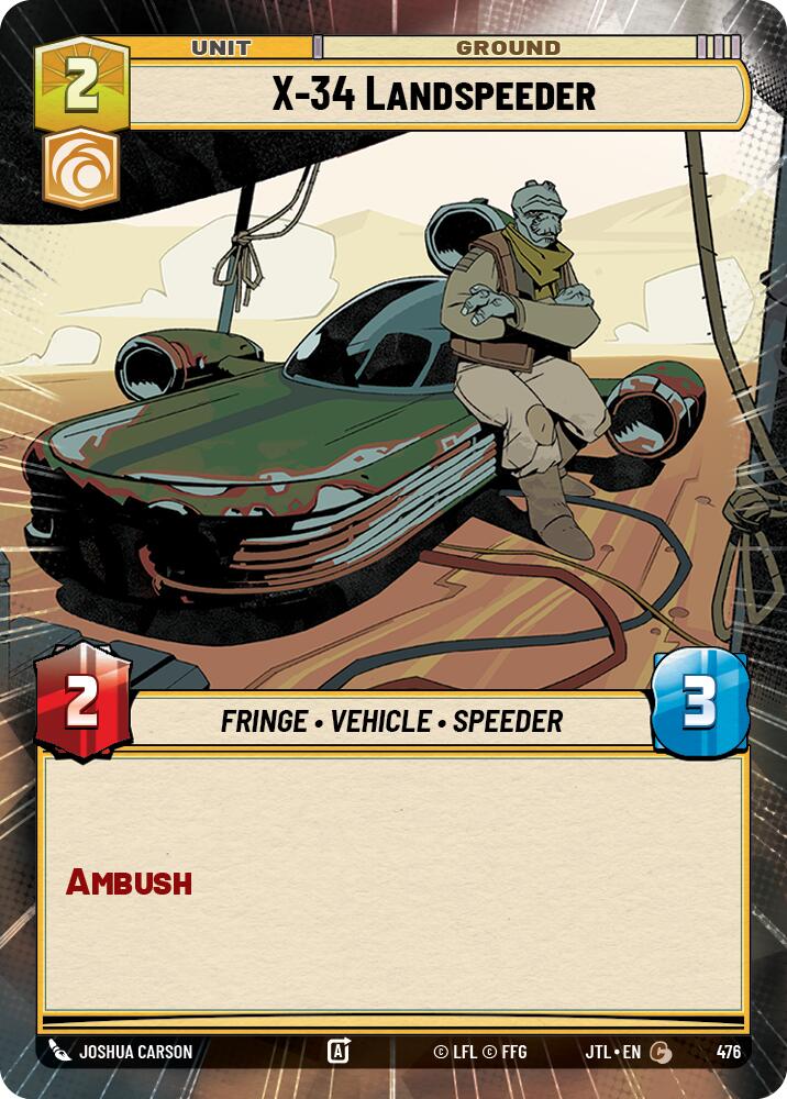 X-34 Landspeeder (476) (Hyperspace) (476) [Jump to Lightspeed] | Jomio and Rueliete's Cards and Comics