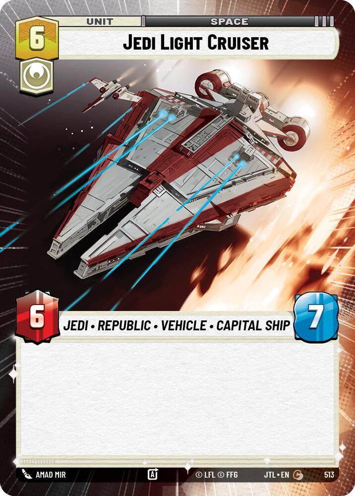 Jedi Light Cruiser (513) (Hyperspace) (513) [Jump to Lightspeed] | Jomio and Rueliete's Cards and Comics