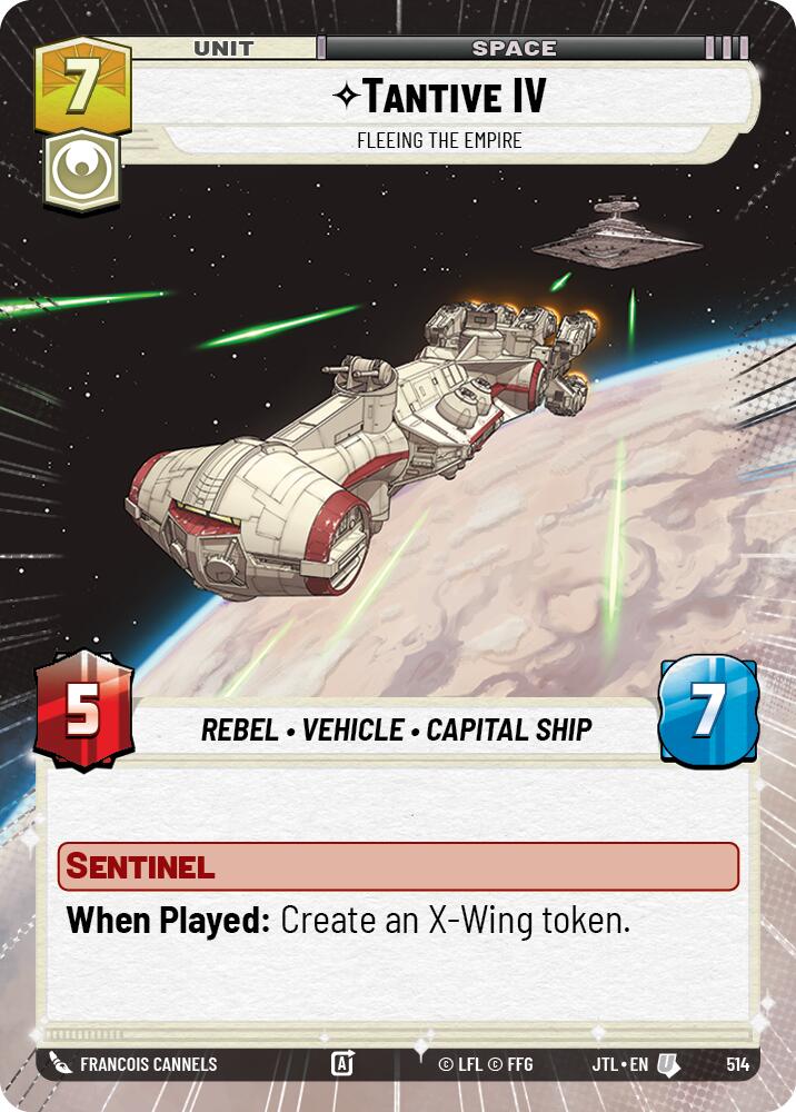 Tantive IV - Fleeing the Empire (514) (Hyperspace) (514) [Jump to Lightspeed] | Jomio and Rueliete's Cards and Comics
