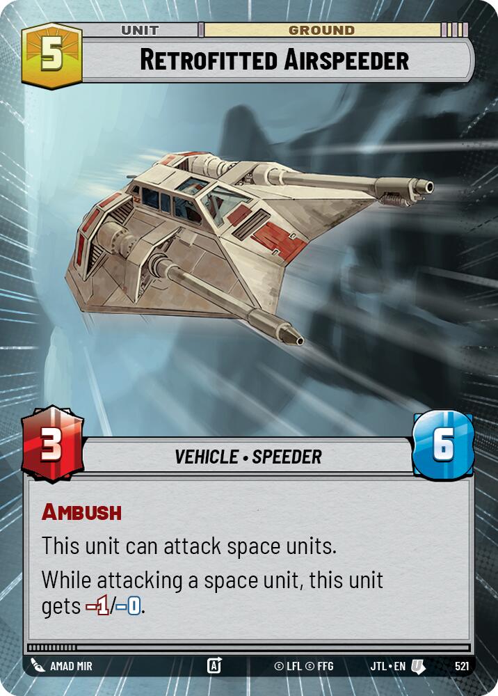 Retrofitted Airspeeder (521) (Hyperspace) (521) [Jump to Lightspeed] | Jomio and Rueliete's Cards and Comics