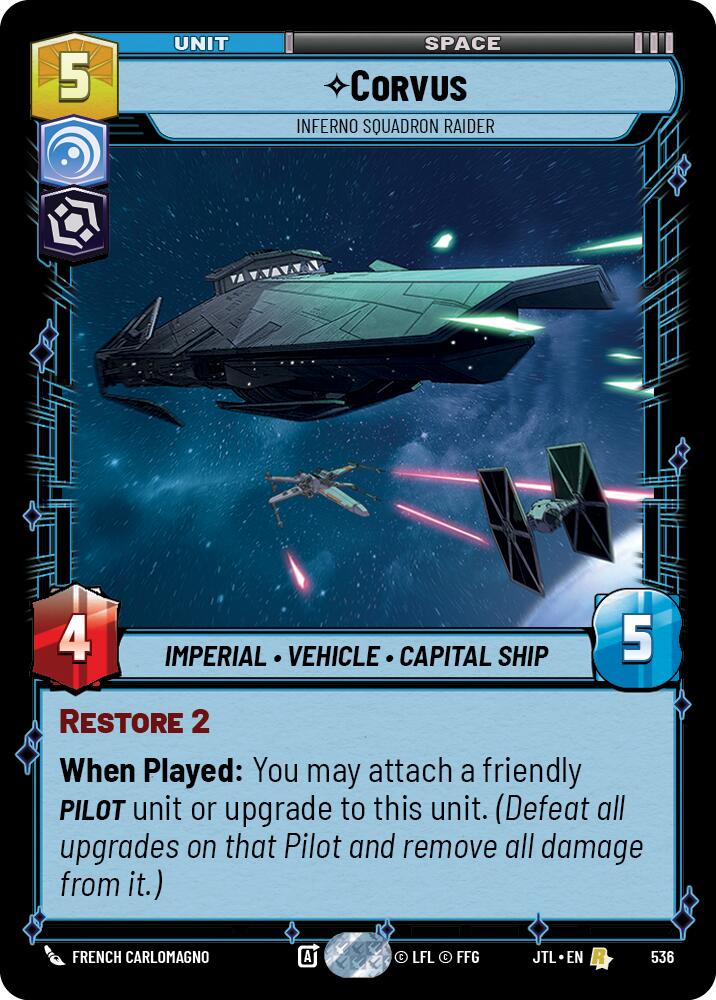Corvus - Inferno Squadron Raider (536) (536) [Jump to Lightspeed] | Jomio and Rueliete's Cards and Comics