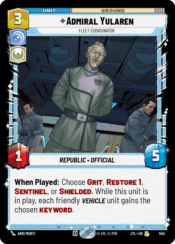 Admiral Yularen - Fleet Coordinator (545) (545) [Jump to Lightspeed] | Jomio and Rueliete's Cards and Comics