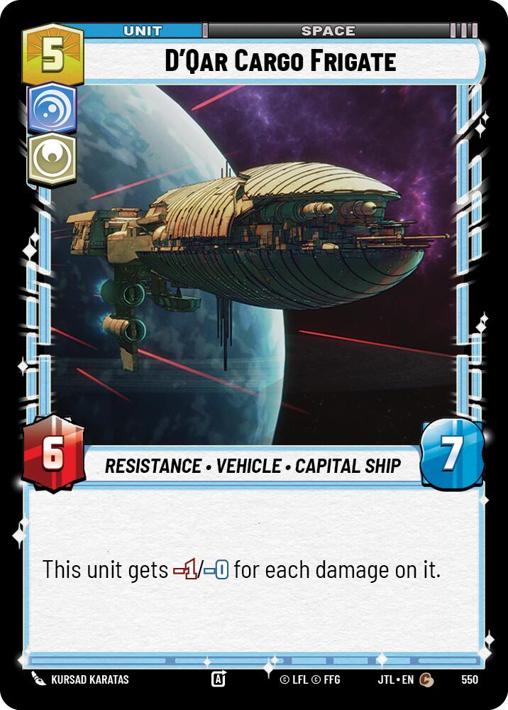 D'Qar Cargo Frigate (550) (550) [Jump to Lightspeed] | Jomio and Rueliete's Cards and Comics