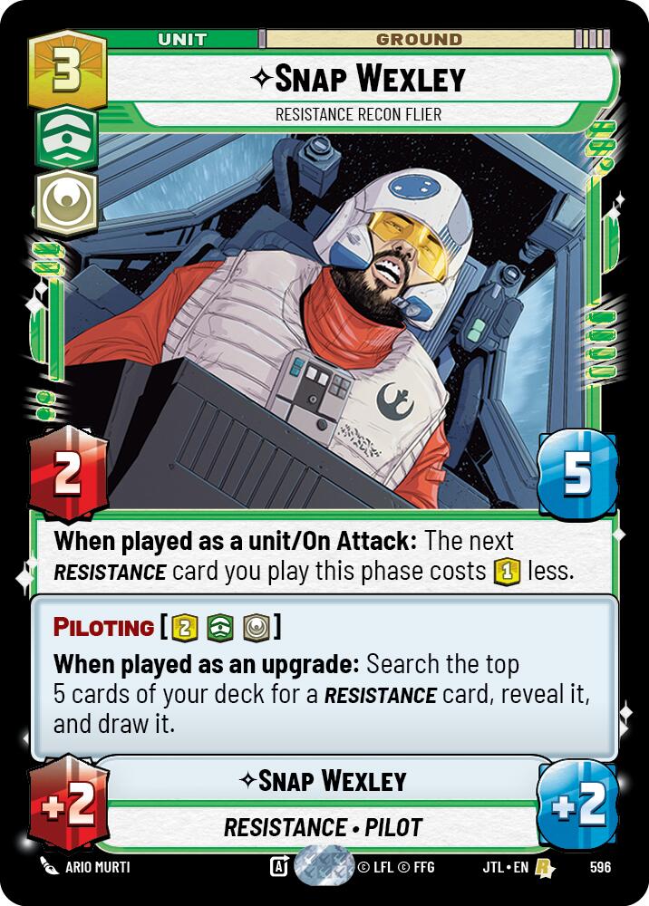 Snap Wexley - Resistance Recon Flier (596) (596) [Jump to Lightspeed] | Jomio and Rueliete's Cards and Comics