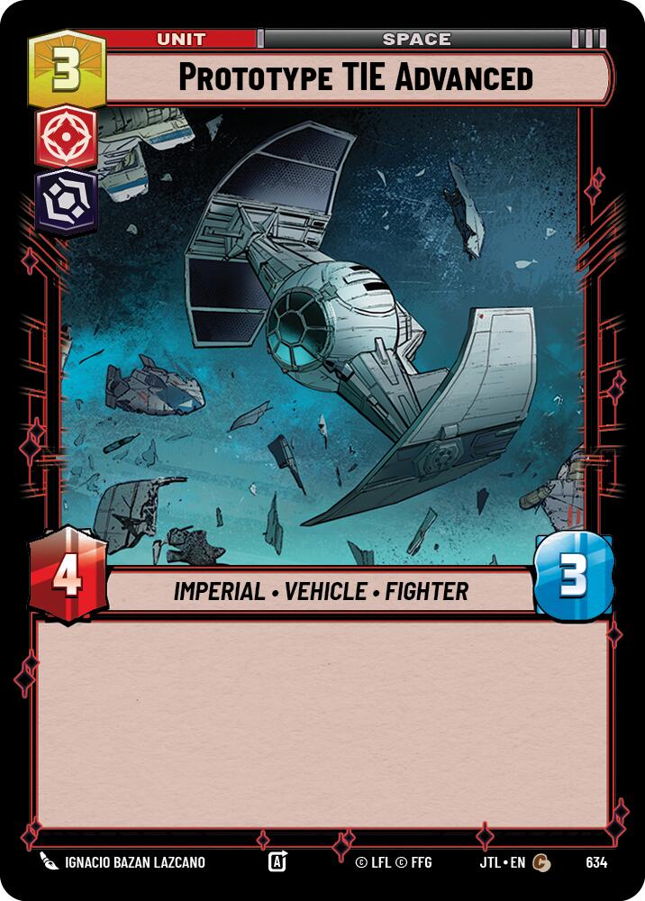 Prototype TIE Advanced (634) (634) [Jump to Lightspeed] | Jomio and Rueliete's Cards and Comics
