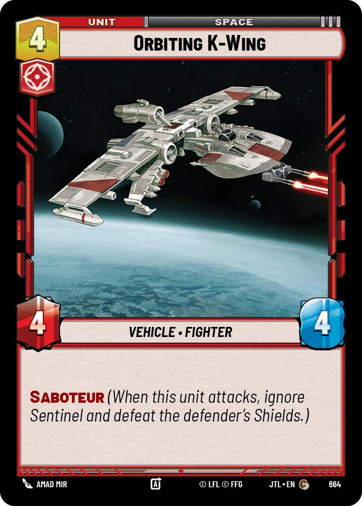 Orbiting K-Wing (664) (664) [Jump to Lightspeed] | Jomio and Rueliete's Cards and Comics