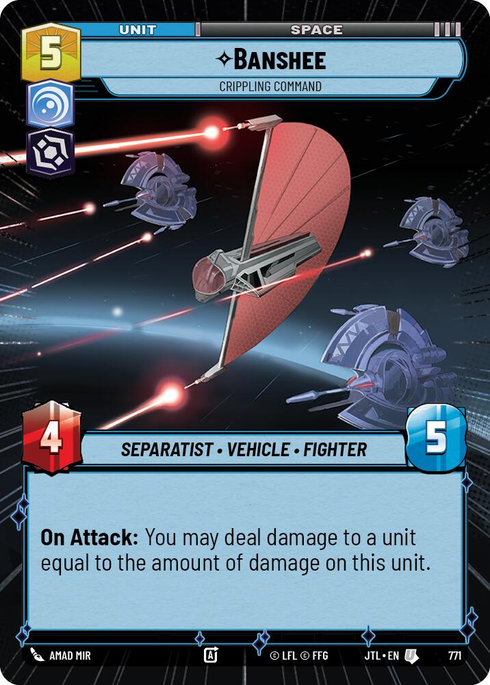 Banshee - Crippling Command (771) (Hyperspace Foil) (771) [Jump to Lightspeed] | Jomio and Rueliete's Cards and Comics