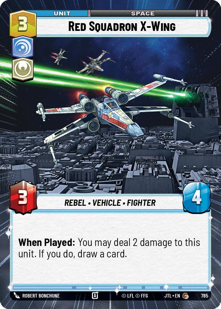 Red Squadron X-Wing (785) (Hyperspace Foil) (785) [Jump to Lightspeed] | Jomio and Rueliete's Cards and Comics
