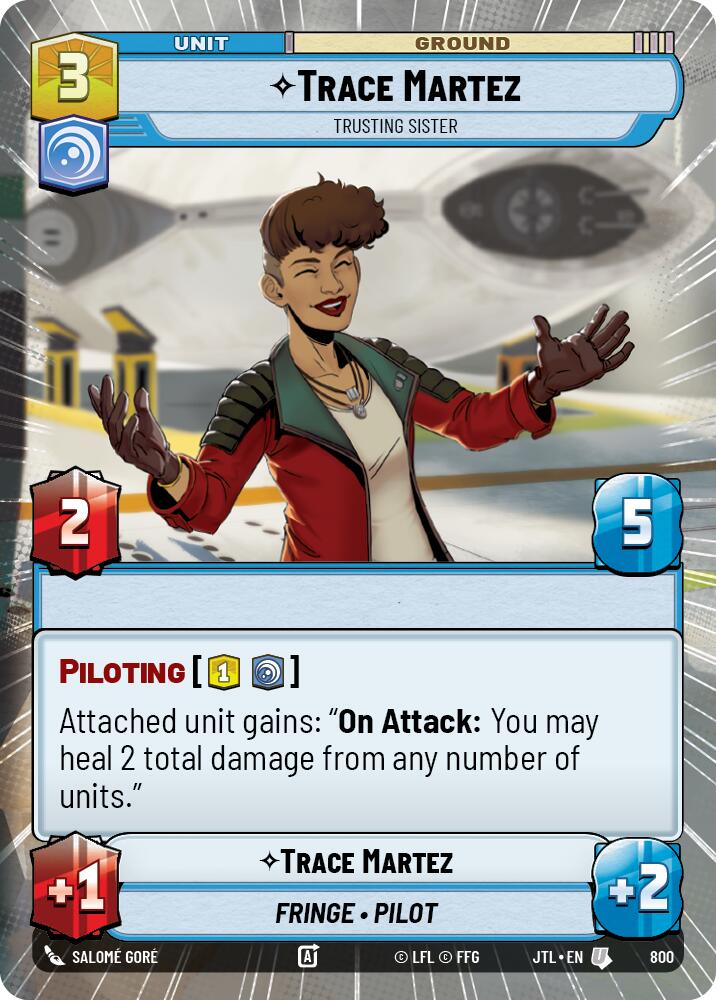 Trace Martez - Trusting Sister (800) (Hyperspace Foil) (800) [Jump to Lightspeed] | Jomio and Rueliete's Cards and Comics
