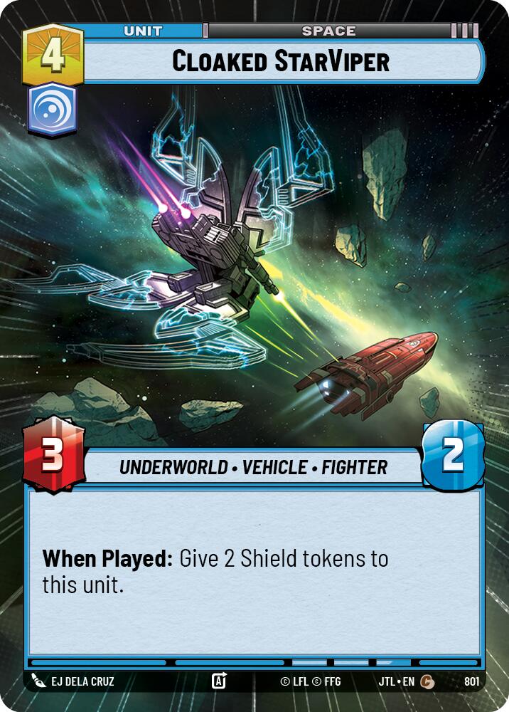 Cloaked StarViper (801) (Hyperspace Foil) (801) [Jump to Lightspeed] | Jomio and Rueliete's Cards and Comics