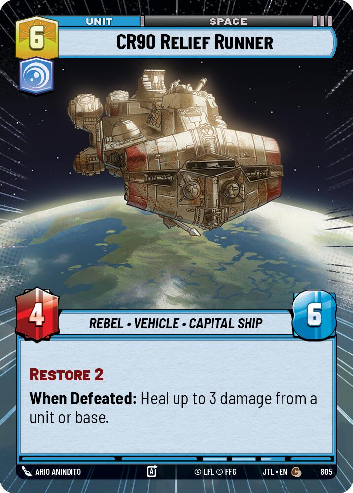 CR90 Relief Runner (805) (Hyperspace Foil) (805) [Jump to Lightspeed] | Jomio and Rueliete's Cards and Comics