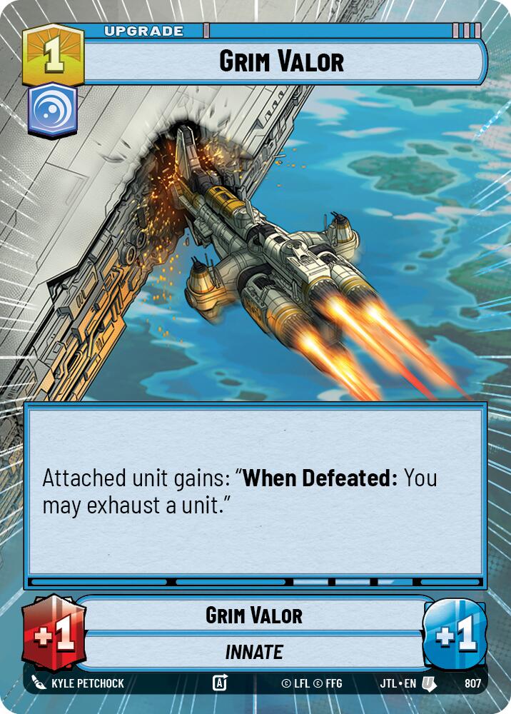 Grim Valor (807) (Hyperspace Foil) (807) [Jump to Lightspeed] | Jomio and Rueliete's Cards and Comics