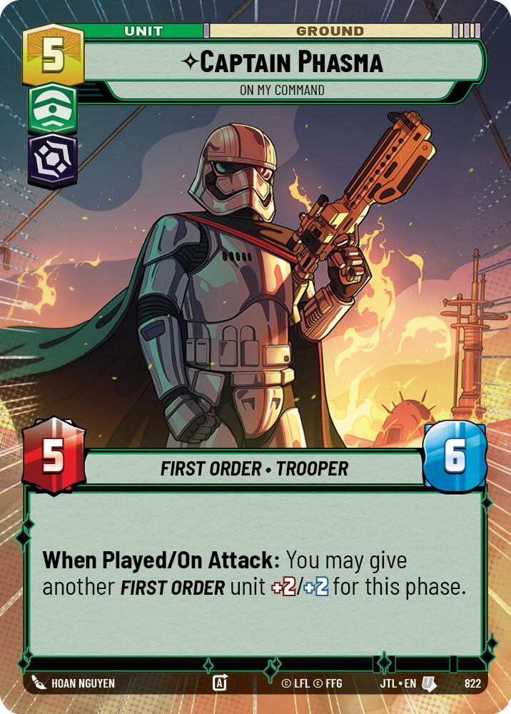 Captain Phasma - On My Command (822) (Hyperspace Foil) (822) [Jump to Lightspeed] | Jomio and Rueliete's Cards and Comics