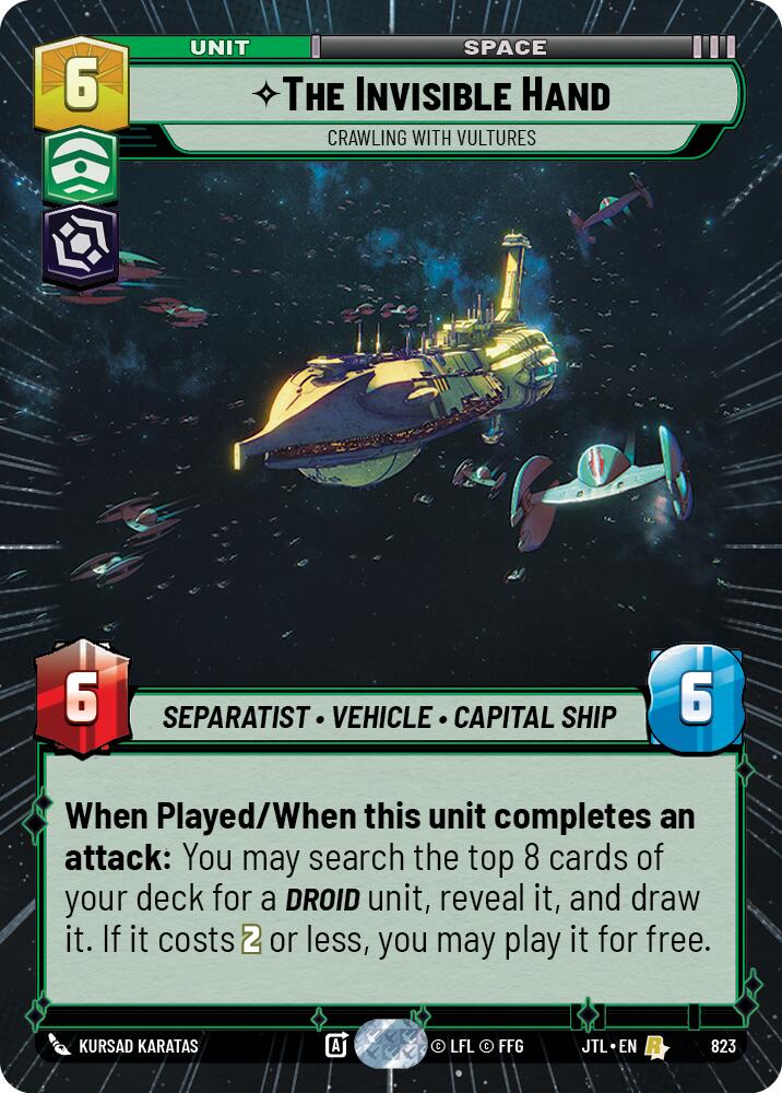 The Invisible Hand - Crawling With Vultures (823) (Hyperspace Foil) (823) [Jump to Lightspeed] | Jomio and Rueliete's Cards and Comics