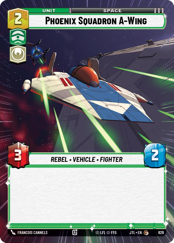 Phoenix Squadron A-Wing (829) (Hyperspace Foil) (829) [Jump to Lightspeed] | Jomio and Rueliete's Cards and Comics