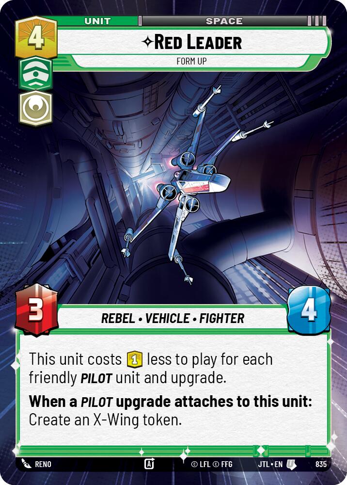 Red Leader - Form Up (835) (Hyperspace Foil) (835) [Jump to Lightspeed] | Jomio and Rueliete's Cards and Comics