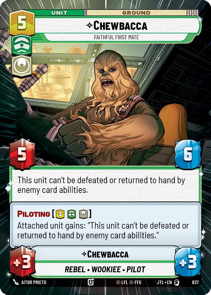 Chewbacca - Faithful First Mate (837) (Hyperspace Foil) (837) [Jump to Lightspeed] | Jomio and Rueliete's Cards and Comics