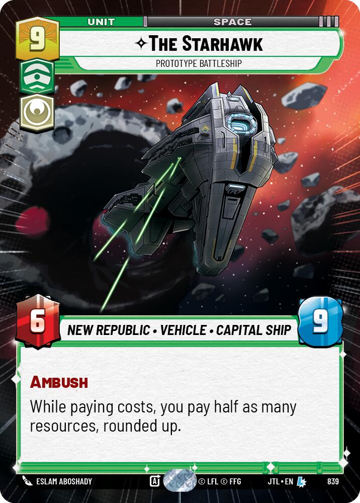 The Starhawk - Prototype Battleship (839) (Hyperspace Foil) (839) [Jump to Lightspeed] | Jomio and Rueliete's Cards and Comics