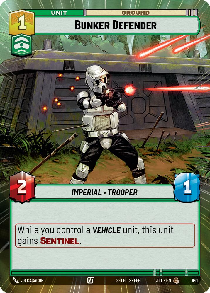 Bunker Defender (841) (Hyperspace Foil) (841) [Jump to Lightspeed] | Jomio and Rueliete's Cards and Comics