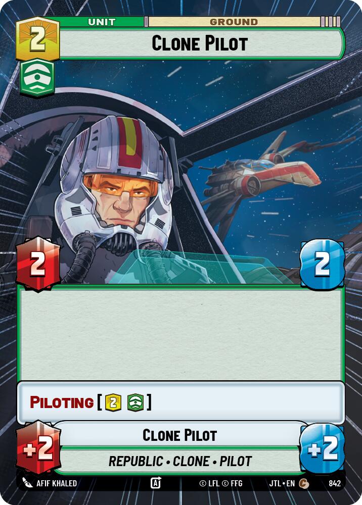 Clone Pilot (842) (Hyperspace Foil) (842) [Jump to Lightspeed] | Jomio and Rueliete's Cards and Comics