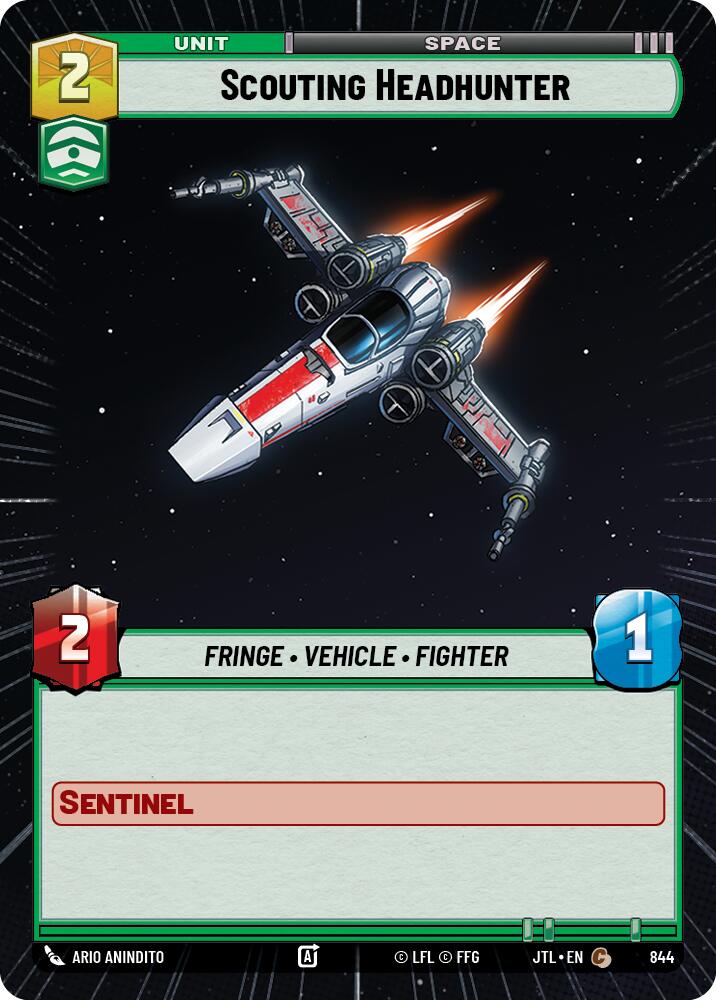 Scouting Headhunter (844) (Hyperspace Foil) (844) [Jump to Lightspeed] | Jomio and Rueliete's Cards and Comics