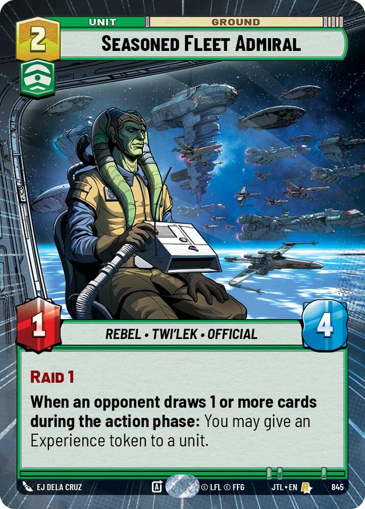 Seasoned Fleet Admiral (845) (Hyperspace Foil) (845) [Jump to Lightspeed] | Jomio and Rueliete's Cards and Comics