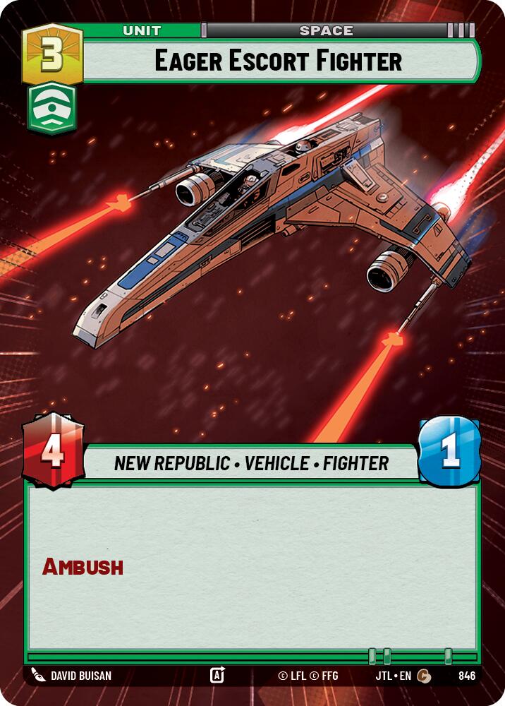 Eager Escort Fighter (846) (Hyperspace Foil) (846) [Jump to Lightspeed] | Jomio and Rueliete's Cards and Comics